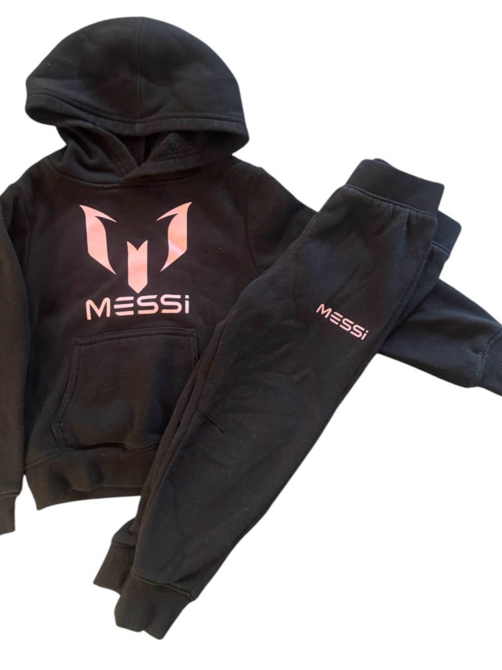 Kids Toddler Messi Hoodie & Sweatpants Set with Pink Logo